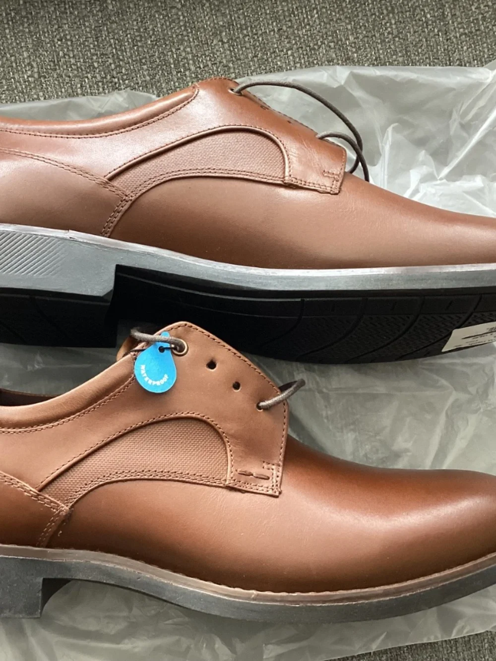 Johnston & Murphy Holcomb Waterproof Plain Toe Derby, size 11